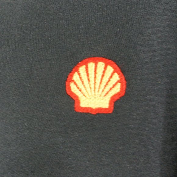 SHELL Gas Station Oil Black Sweatshirt Employee Uniform Shirt Size M Medium - Picture 3 of 7